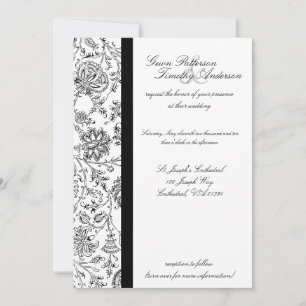 Elegante Einladungen zu Hochzeiten in Schwarzer Fl
