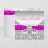 Elegante Einladungen zu Hochzeiten in Silver und F (Vorne/Hinten)