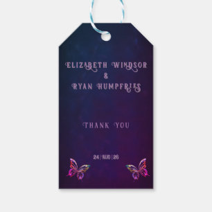 Elegante Einladungen zu Mauve und Gold Hochzeiten Geschenkanhänger