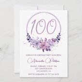 Elegante Einladungen zum 100. Geburtstag Bloral Li (Vorderseite)