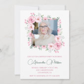 Elegante Einladungen zum 100. Geburtstag Foto Boho (Vorderseite)