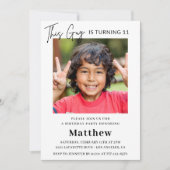 Elegante Einladungen zum 11. Geburtstag Boy Foto (Vorderseite)