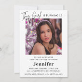 Elegante Einladungen zum 13. Geburtstag Foto Moder (Vorderseite)