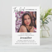 Elegante Einladungen zum 13. Geburtstag Foto Moder (Stehend Vorderseite)