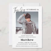 Elegante Einladungen zum 16. Geburtstag Männer Fot (Vorderseite)