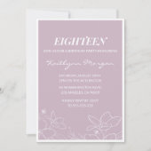 Elegante Einladungen zum 18. Geburtstag Moderne Bl (Vorderseite)