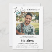 Elegante Einladungen zum 27. Geburtstag Männer Fot (Vorderseite)