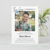 Elegante Einladungen zum 27. Geburtstag Männer Fot (Stehend Vorderseite)