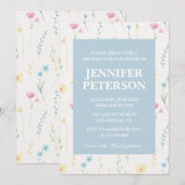 Elegante Einladungen zum 2. Geburtstag Floral Boho (Vorne/Hinten)