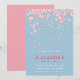 Elegante Einladungen zum 2. Geburtstag Floral Pink