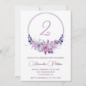 Elegante Einladungen zum 2. Geburtstag Lila (Vorderseite)