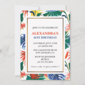 Elegante Einladungen zum 41. Geburtstag tropischer (Vorderseite)