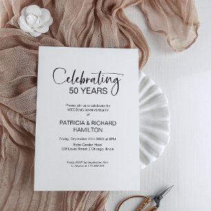 Elegante Einladungen zum 50. Hochzeitstag