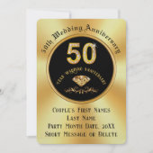 Elegante Einladungen zum 50. Hochzeitstag, (Vorderseite)