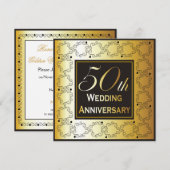 Elegante Einladungen zum 50. Hochzeitstag (Vorne/Hinten)