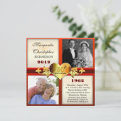 elegante Einladungen zum 50. Hochzeitstag Foto (Stehend Vorderseite)