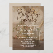 Elegante Einladungen zum 60. Geburtstag Champagne  (Vorne/Hinten)