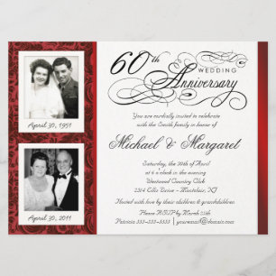 Elegante Einladungen zum 60. Jubiläum - Damals und