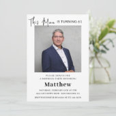 Elegante Einladungen zum 61. Geburtstag Männer Fot (Stehend Vorderseite)