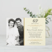 Elegante Einladungen zum 65-jährigen Jubiläum mit  (Stehend Vorderseite)