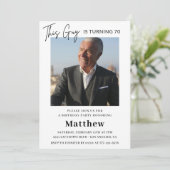 Elegante Einladungen zum 70. Geburtstag Männer Fot (Stehend Vorderseite)
