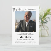 Elegante Einladungen zum 70. Geburtstag Männer Fot (Stehend Vorderseite)