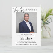 Elegante Einladungen zum 72. Geburtstag Männer Fot (Stehend Vorderseite)
