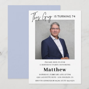Elegante Einladungen zum 74. Geburtstag Männer Fot