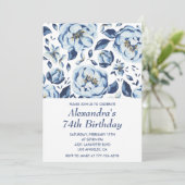 Elegante Einladungen zum 74. Geburtstag Vintag (Stehend Vorderseite)