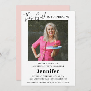 Elegante Einladungen zum 75. Geburtstag Foto Moder