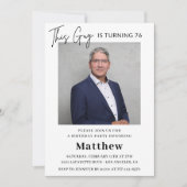 Elegante Einladungen zum 76. Geburtstag Männer Fot (Vorderseite)