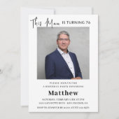 Elegante Einladungen zum 76. Geburtstag Männer Fot (Vorderseite)