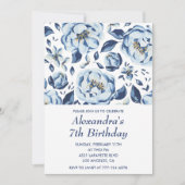 Elegante Einladungen zum 7. Geburtstag Vintag (Vorderseite)