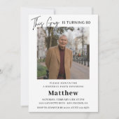 Elegante Einladungen zum 80. Geburtstag Männer Fot (Vorderseite)