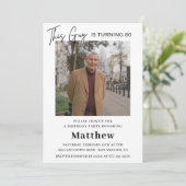 Elegante Einladungen zum 80. Geburtstag Männer Fot (Stehend Vorderseite)