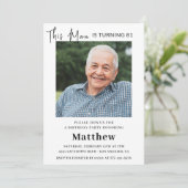 Elegante Einladungen zum 81. Geburtstag Männer Fot (Stehend Vorderseite)