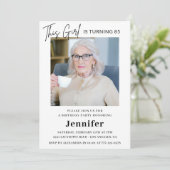 Elegante Einladungen zum 85. Geburtstag Foto Moder (Stehend Vorderseite)