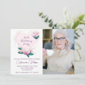 Elegante Einladungen zum 95. Geburtstag Foto (Stehend Vorderseite)