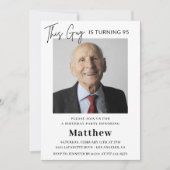 Elegante Einladungen zum 95. Geburtstag Männer Fot (Vorderseite)