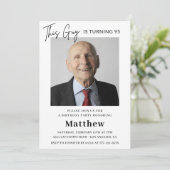 Elegante Einladungen zum 95. Geburtstag Männer Fot (Stehend Vorderseite)