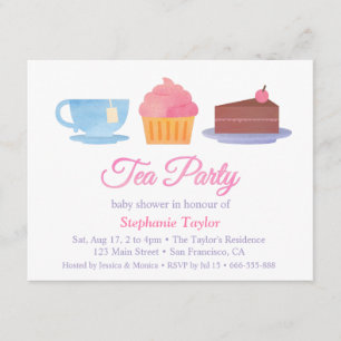 Elegante Einladungen zur Babyparty mit Cupcake-Tee