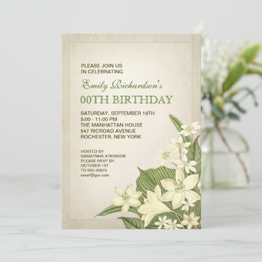 elegante Einladungen zur Geburtstagsparty (Stehend Vorderseite)