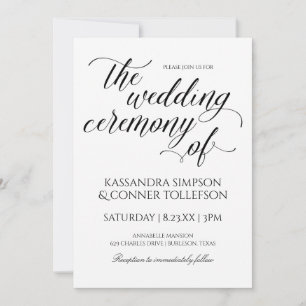 Elegante Einladungen zur Hochzeit Schwarz