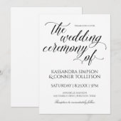 Elegante Einladungen zur Hochzeit | Schwarz (Vorne/Hinten)