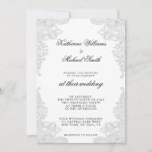 Elegante Einladungen zur Hochzeit von White Lace (Vorderseite)