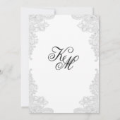 Elegante Einladungen zur Hochzeit von White Lace (Rückseite)