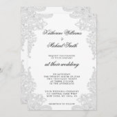 Elegante Einladungen zur Hochzeit von White Lace (Vorne/Hinten)