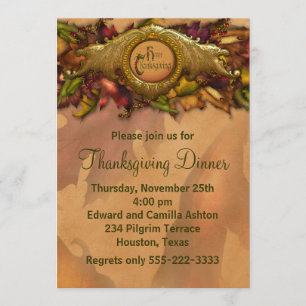 Elegante Einladungen zur Thanksgiving-Dinnerparty