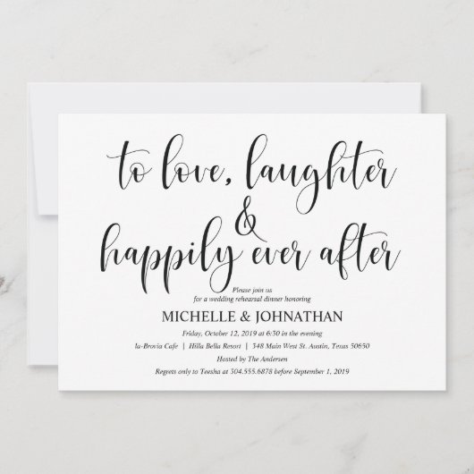 Elegante Einladungs-Karte für Hochzeiten Probe Din Einladung (Vorderseite)