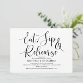 Elegante Einladungs-Karte für Hochzeiten Probe Din Einladung (Stehend Vorderseite)